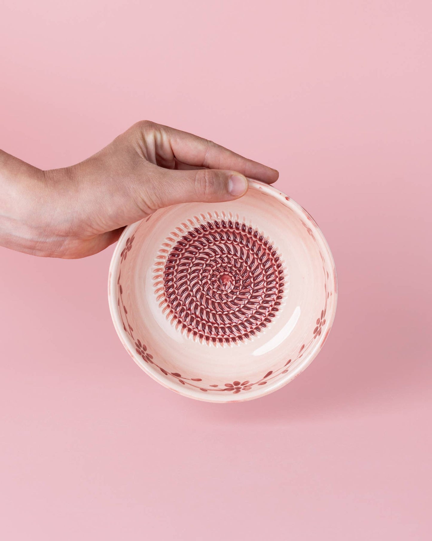 Plaque râpe à ail en céramique - Rose moyen - Sakura: SANS EMBALLAGE