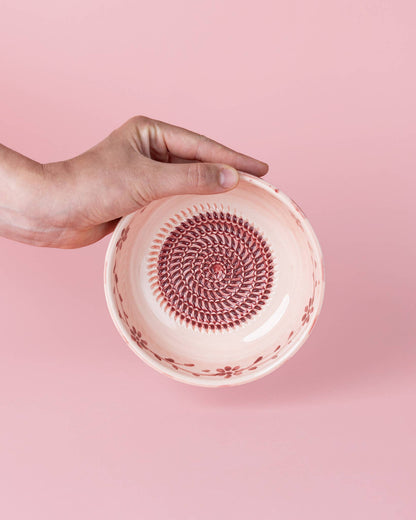 Plaque râpe à ail en céramique - Rose moyen - Sakura: SANS EMBALLAGE