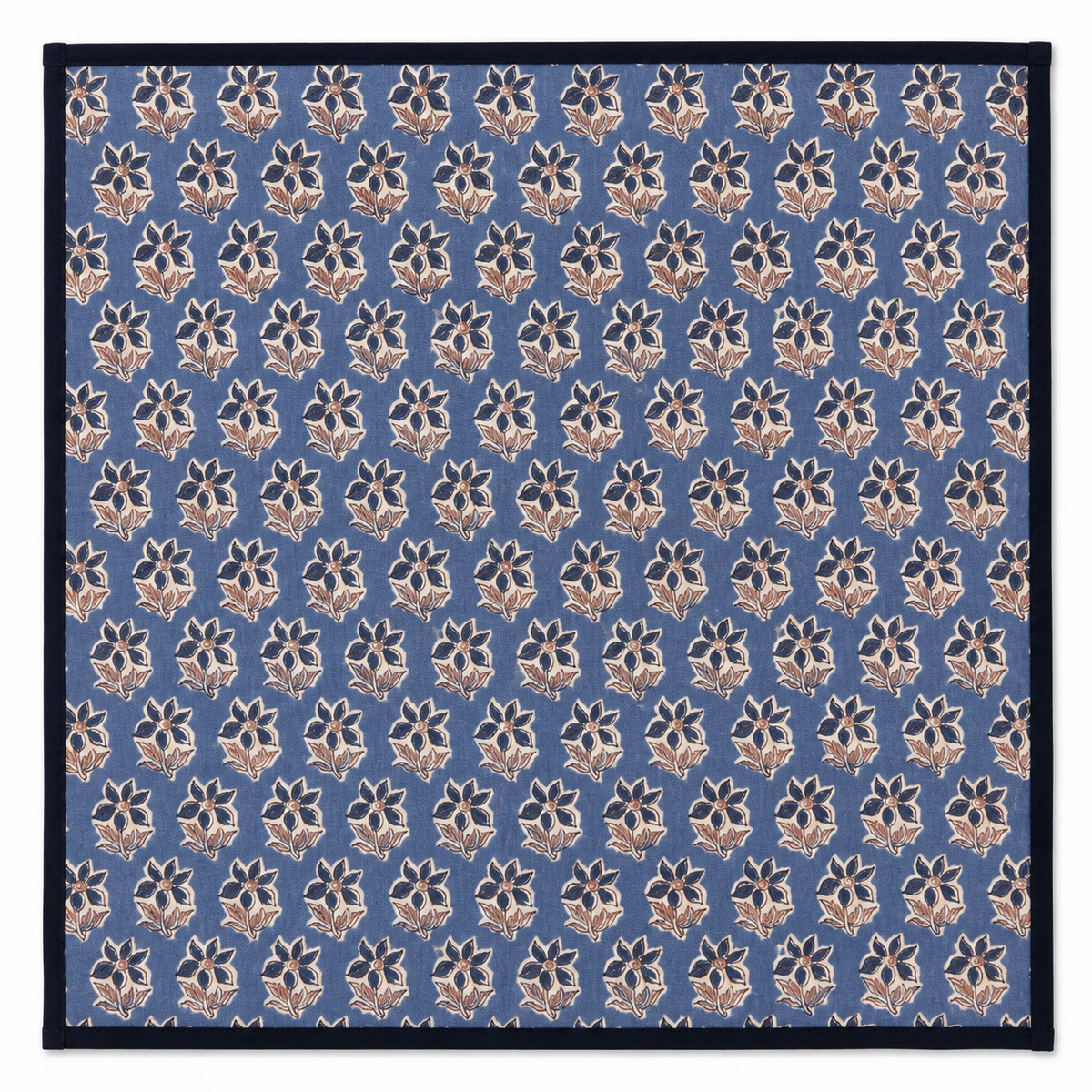 Lot de 4 Serviettes de tables en coton Block Print: Capucine GM