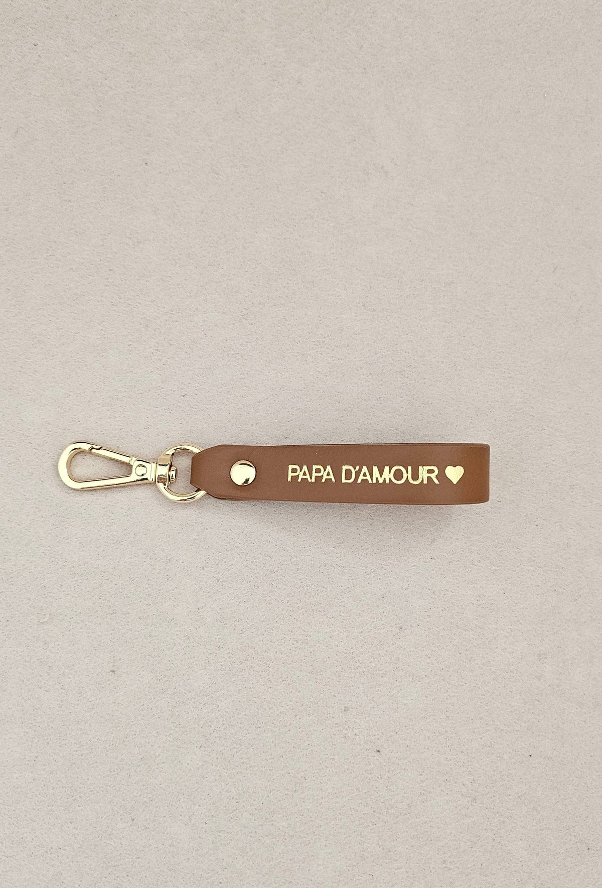 Porte-clé cuir papa , maman d'amour: Noir