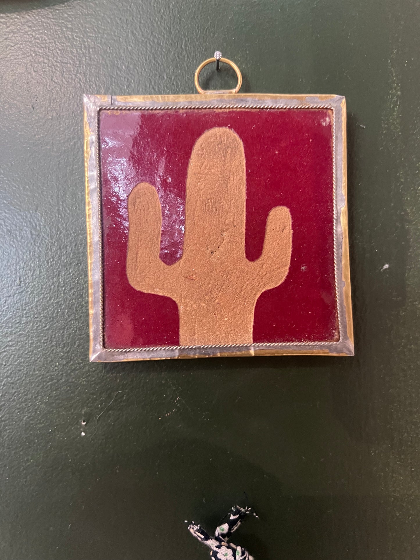 Carreau de zellige - cactus rouge - Maroc