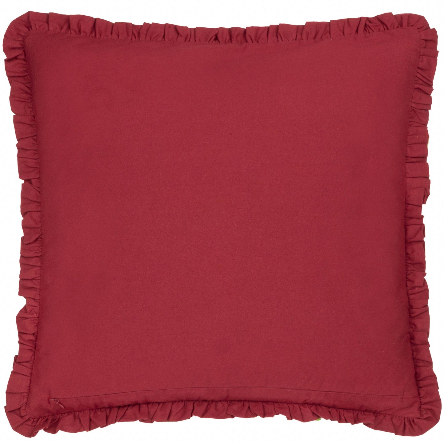 Coussin Henderson en coton brodé Ruby/Gold: Ruby/Or / Garni en polyester / 45 x 45 cm