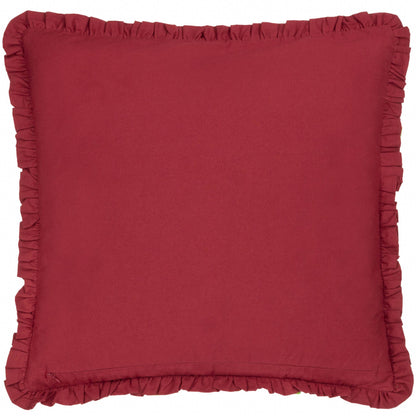 Coussin Henderson en coton brodé Ruby/Gold: Ruby/Or / Garni en polyester / 45 x 45 cm