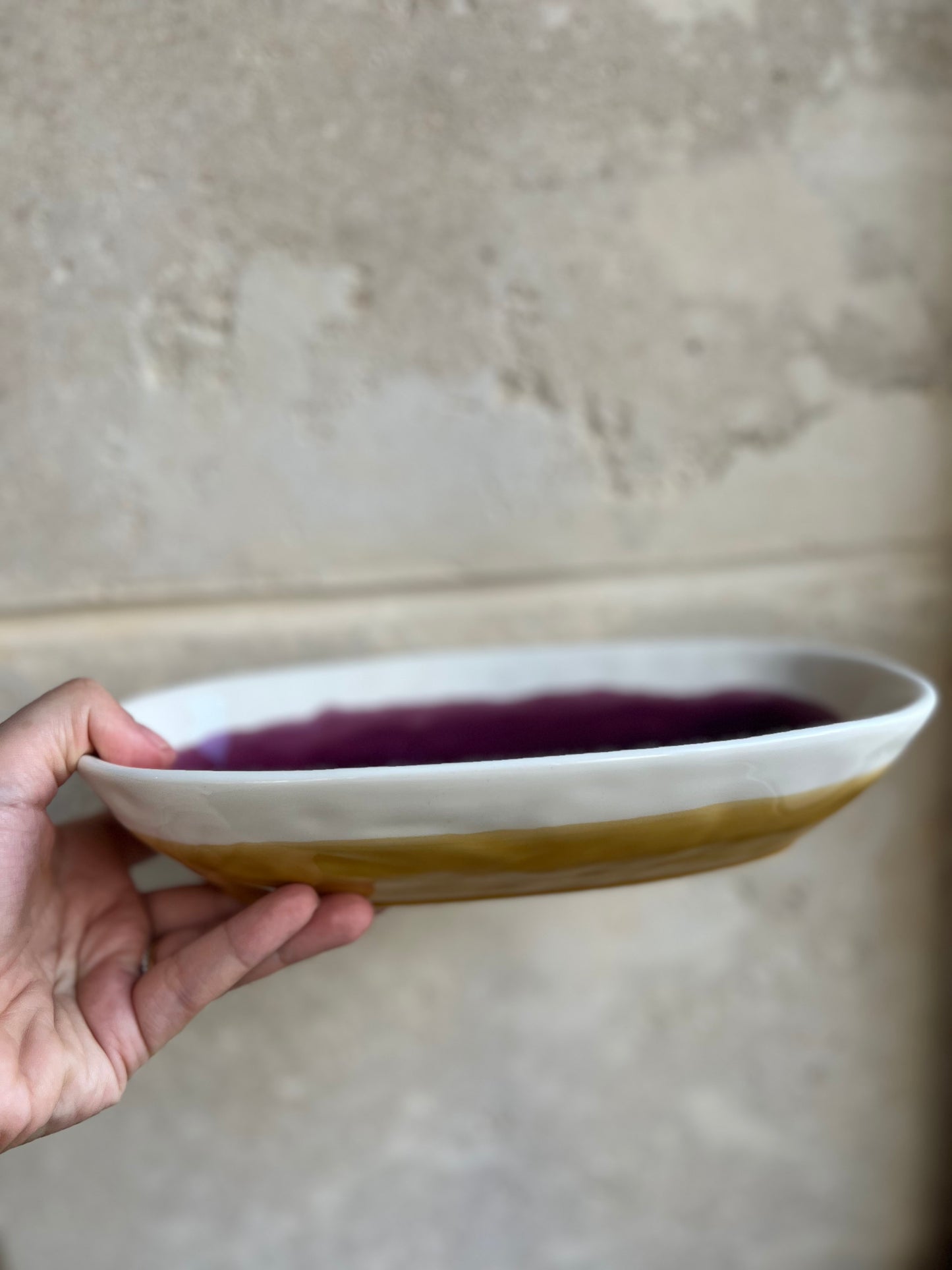 SALADIER OVAL N2 (14x25) - COLOR - Prune / Camurza