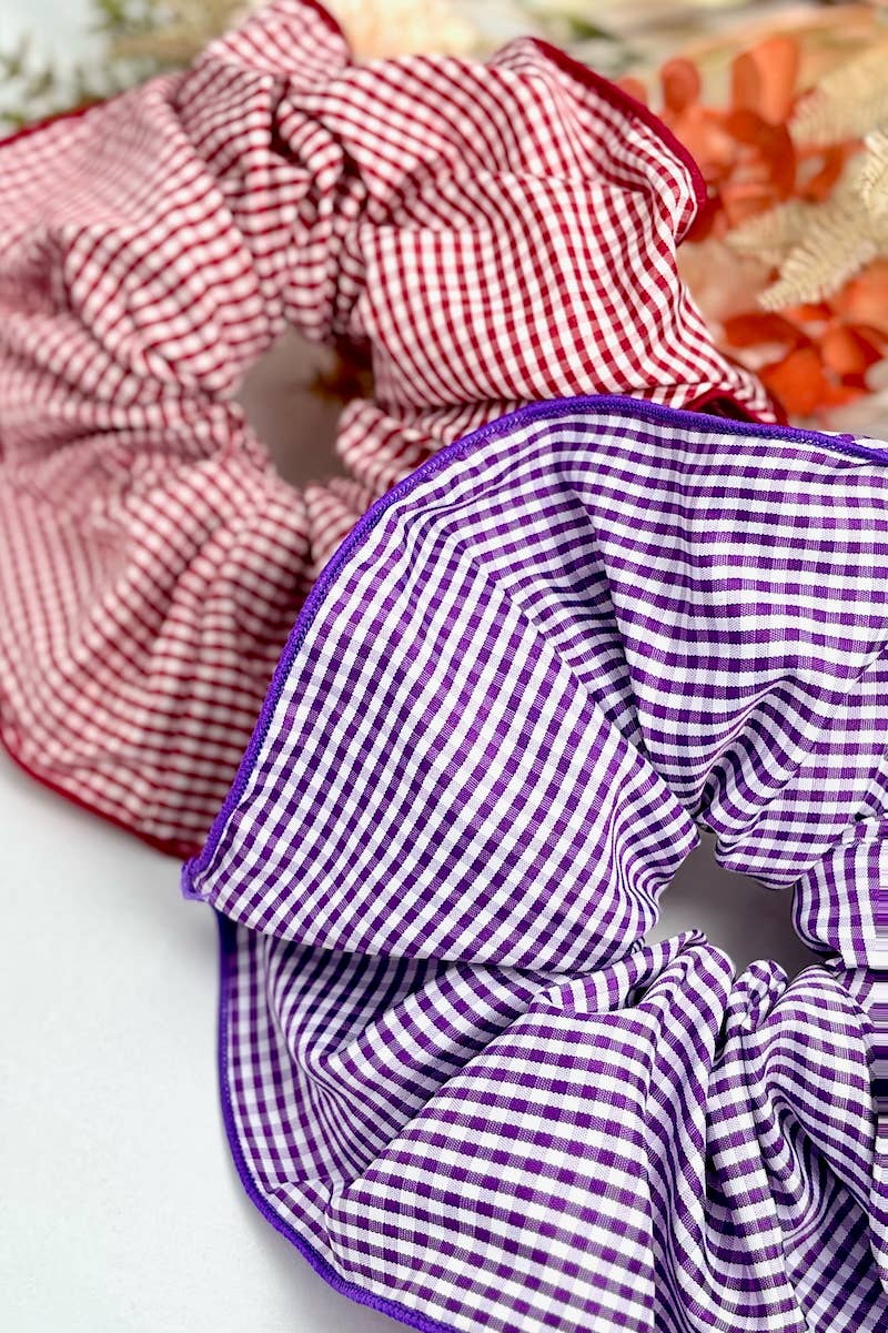 Chouchou à carreaux vichy 20cm FQ57: Violet / Synthétique