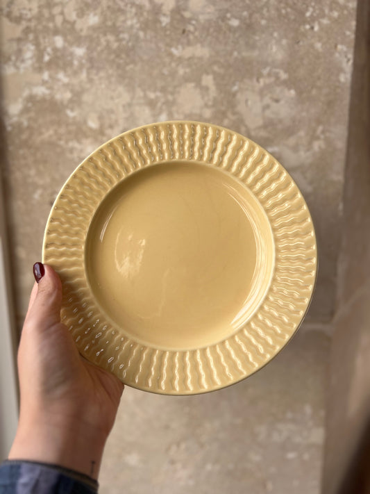 Assiettes semies creuses vintage jaune beurre