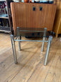 Table d’appoint chrome et verre fumé vintage