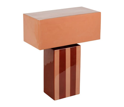LAMPE ARTY FUN BORDEAUX+ROSE 32X15.5XH40CM