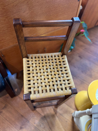 Chaise haute bois et ficelle - vintage