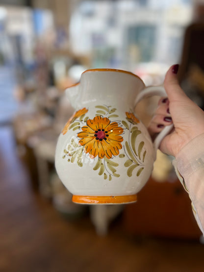 Pichet vintage fleurs oranges