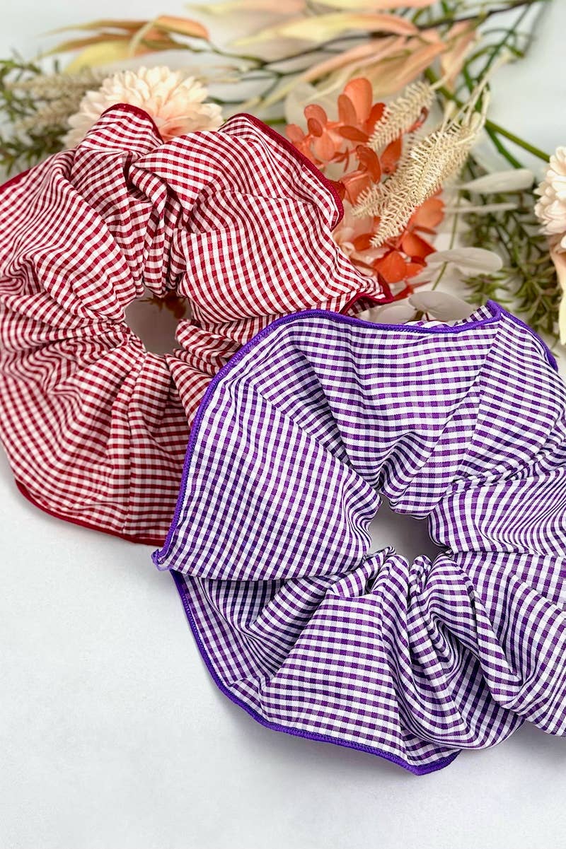 Chouchou à carreaux vichy 20cm FQ57: Violet / Synthétique