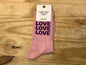 Chaussette Love love love paillette rose