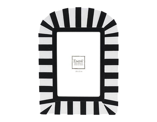 CADRE NOIR ET BLANC RAYE 10X15CM