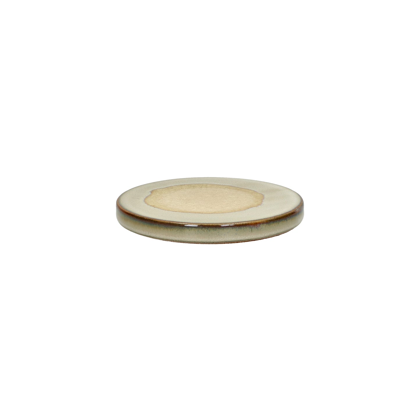 Set de 4 dessous de verre - grès - DIA 11 x H 1,5 cm - écru