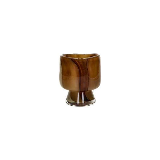 Vase / photophore - verre - CAMOU - DIA 10 x H 12 cm - camel