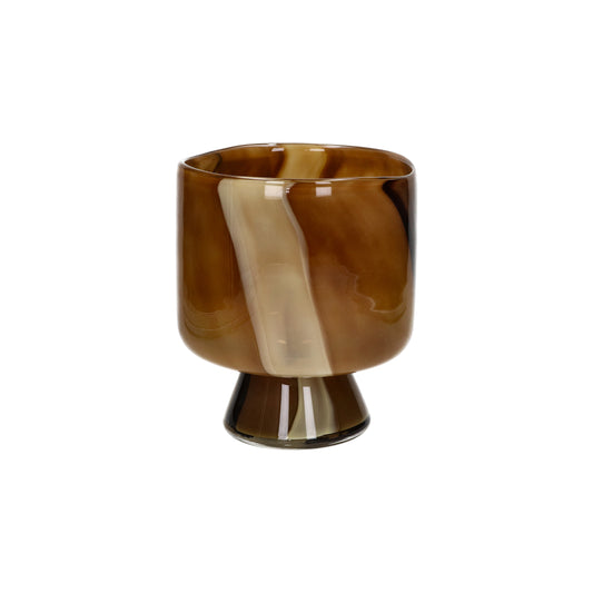 Vase / photophore - verre - CAMOU - DIA 17,5 x H 21,5 cm - camel