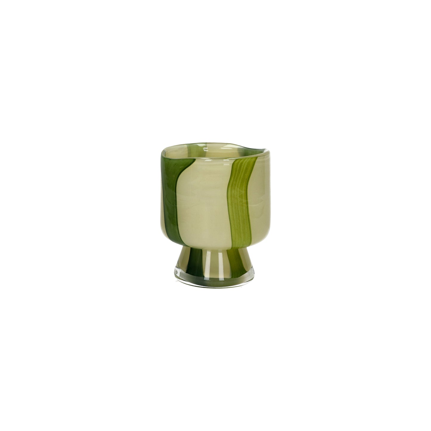 Vase / photophore - verre - CAMOU - DIA 10 x H 12 cm - olive