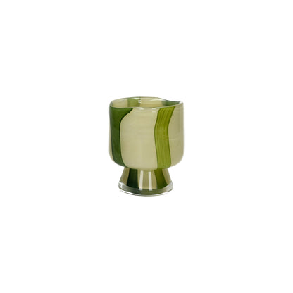 Vase / photophore - verre - CAMOU - DIA 10 x H 12 cm - olive
