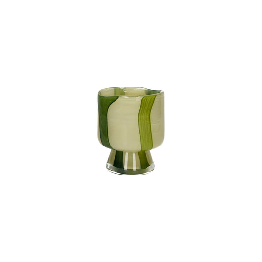 Vase / photophore - verre - CAMOU - DIA 10 x H 12 cm - olive
