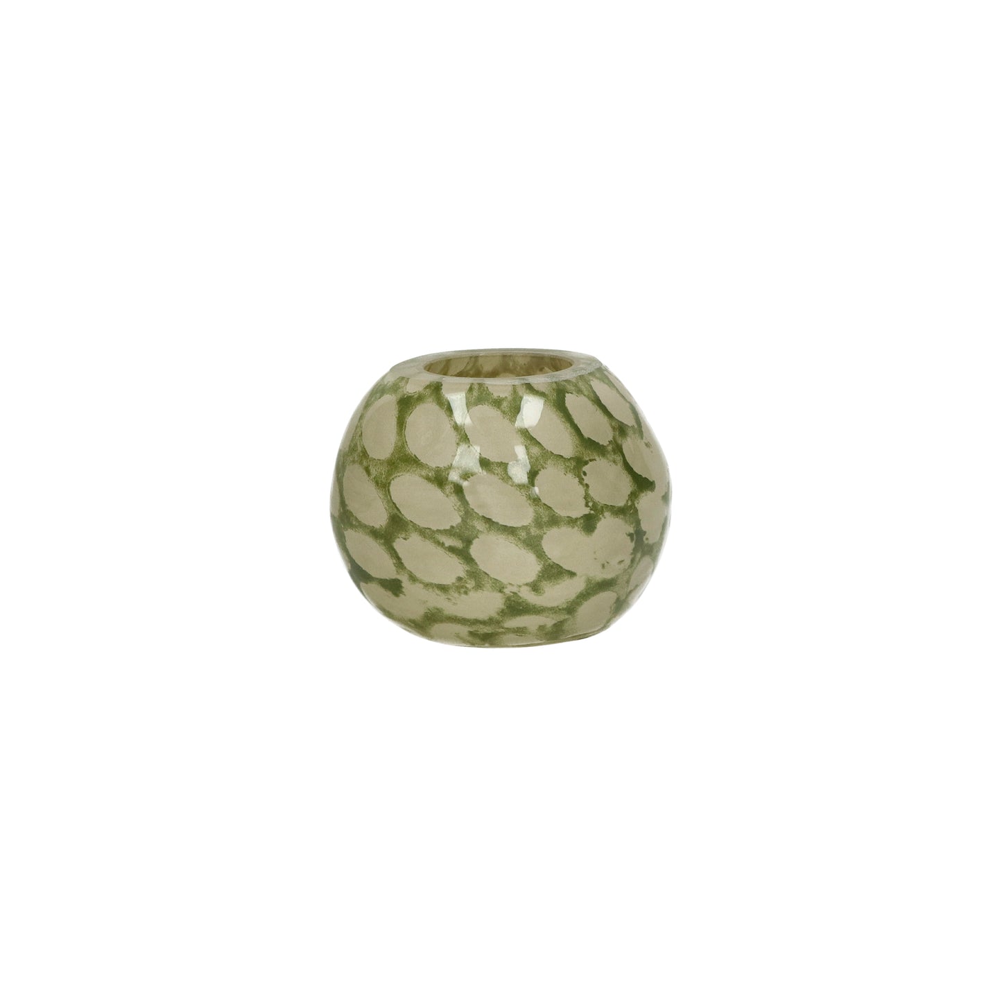 Photophore - verre - CAMOU - L 10,2 x W 9,3 x H 7,8 cm - vert