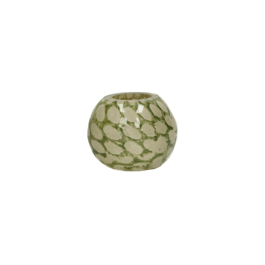 Photophore - verre - CAMOU - L 10,2 x W 9,3 x H 7,8 cm - vert