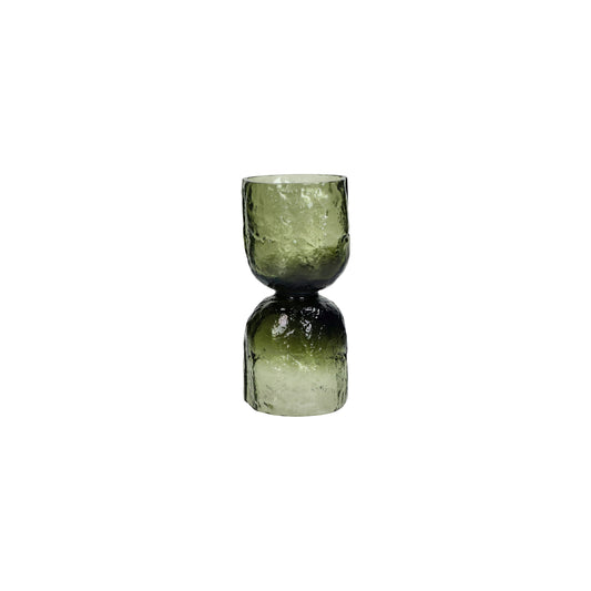 Vase / photophore - Diabolo - verre - DIA 9 x H 18 cm - vert