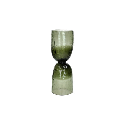 Vase / photophore - Diabolo - verre - DIA 11,5 x H 32 cm - vert