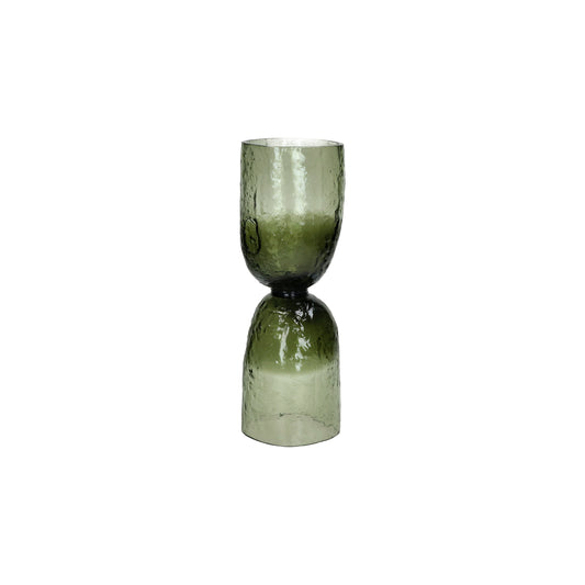 Vase / photophore - Diabolo - verre - DIA 11,5 x H 32 cm - vert