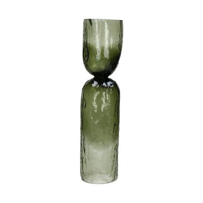 Vase / photophore - Diabolo - verre - DIA 11 x H 45 cm - vert