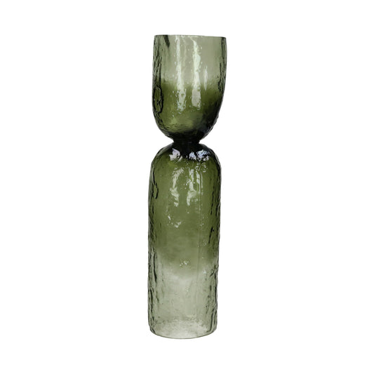 Vase / photophore - Diabolo - verre - DIA 11 x H 45 cm - vert