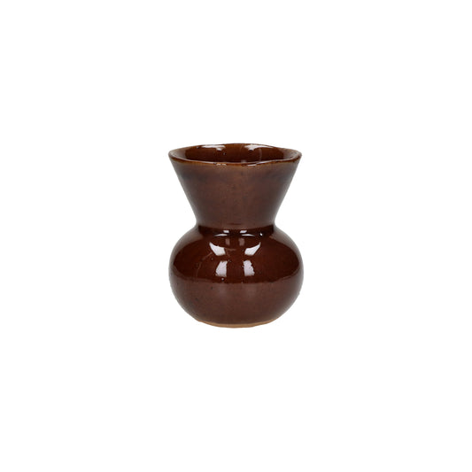 Vase Poppy - faïence - DIA 10 x H 13 cm - brun