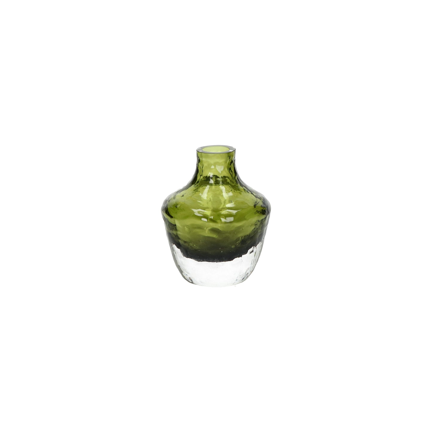 PRISMA vase en verre vert -  9 x 11 cm