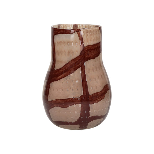 ANIMA vase / photophore bordeaux en verre - DIA 22,5 x H 36,5 cm