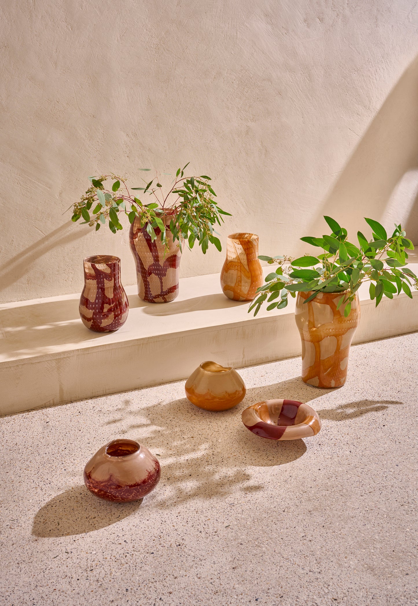 ANIMA vase / photophore bordeaux en verre - DIA 22,5 x H 36,5 cm