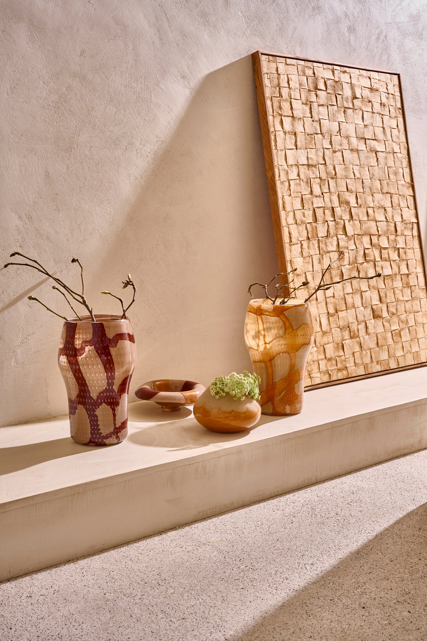 ANIMA vase / photophore bordeaux en verre - DIA 22,5 x H 36,5 cm