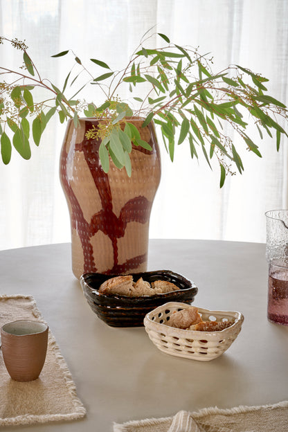 ANIMA vase / photophore bordeaux en verre - DIA 22,5 x H 36,5 cm