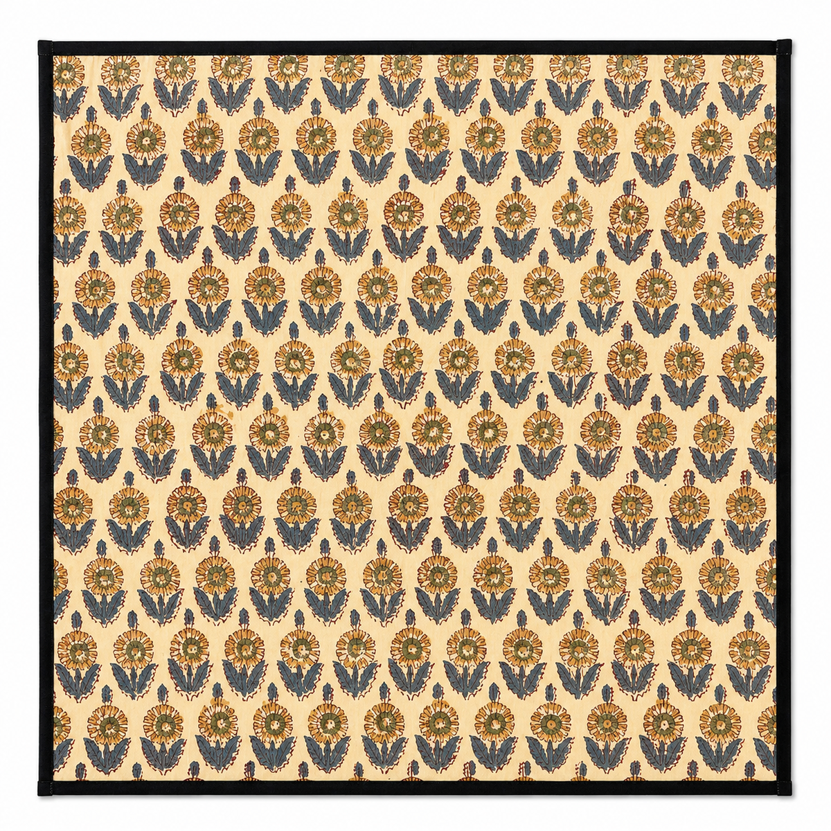 Lot de 4 Serviettes de tables en coton Block Print: Myosotis GM