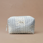 Trousse  de toilette XL 100 % coton  : Patch bleu