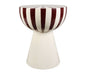 TABLE APPOINT ARTY FUN ECRU+BORDEAUX D38.5XH47