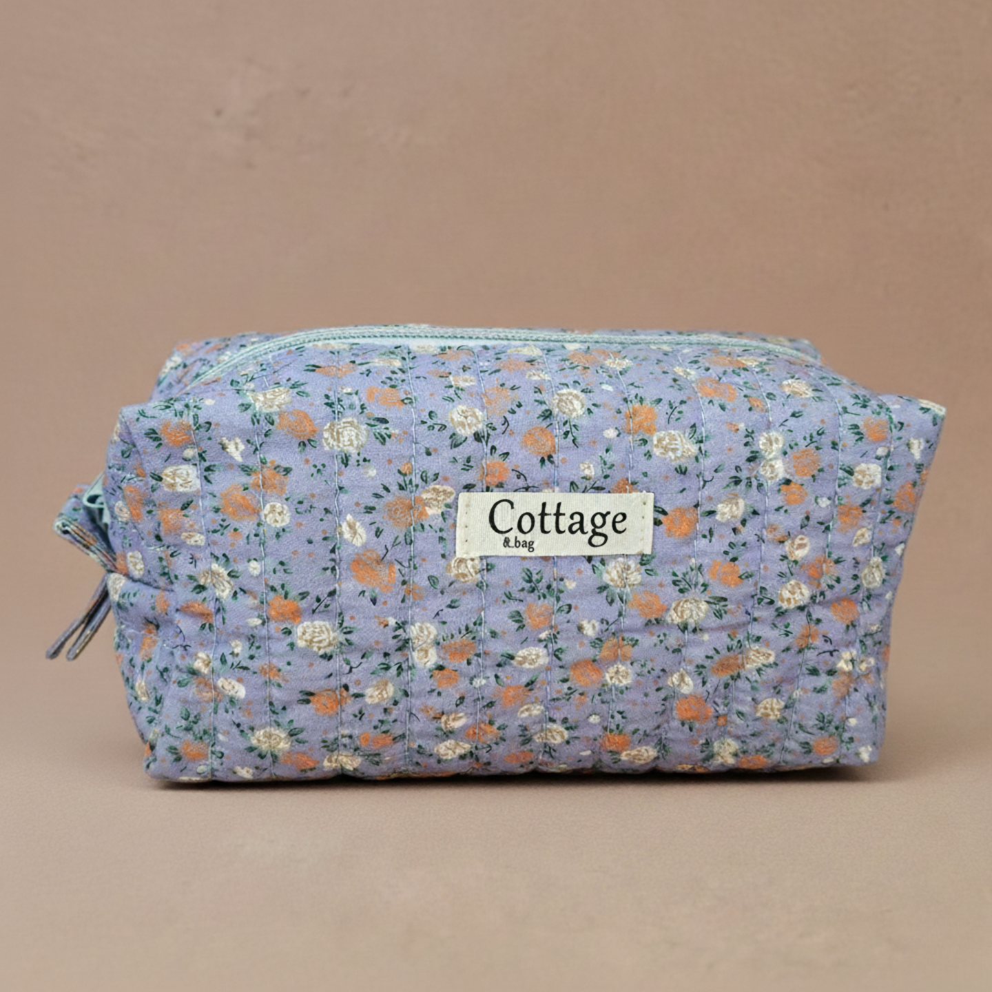 Trousse  de toilette XL 100 % coton  : Patch bleu