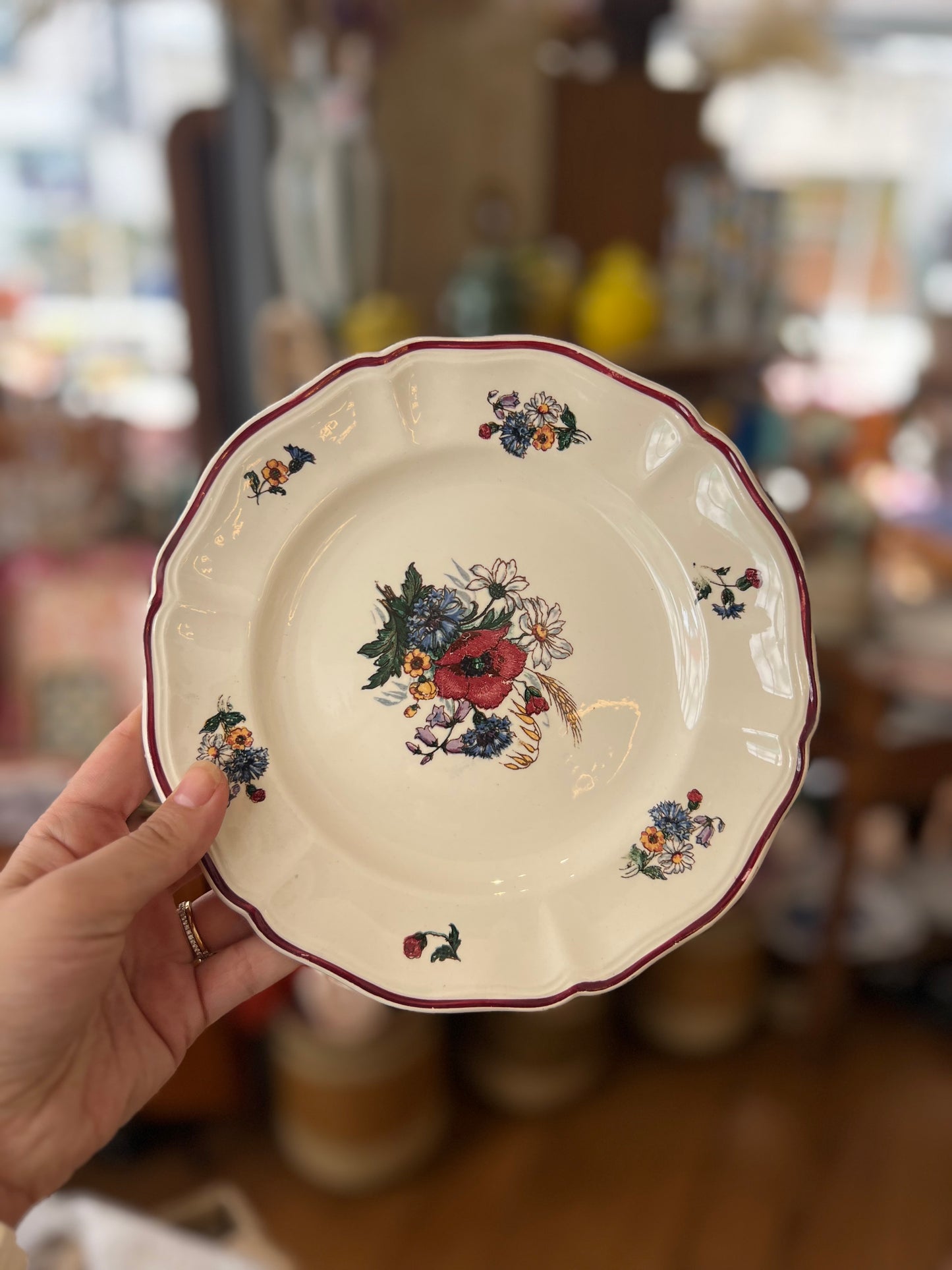 Assiettes vintage dessert Agreste Sarreguemines