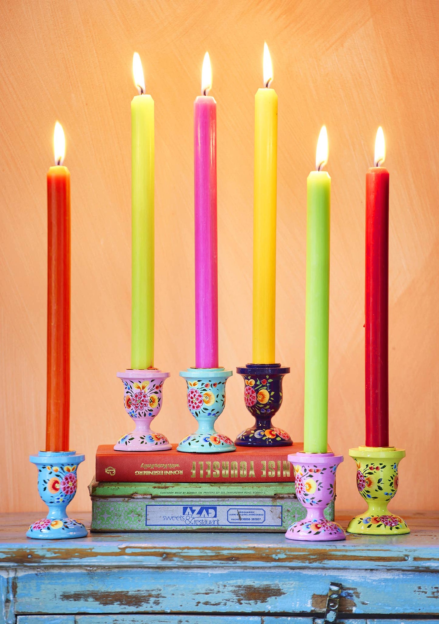 Chandelier Kashmiri peint à la main