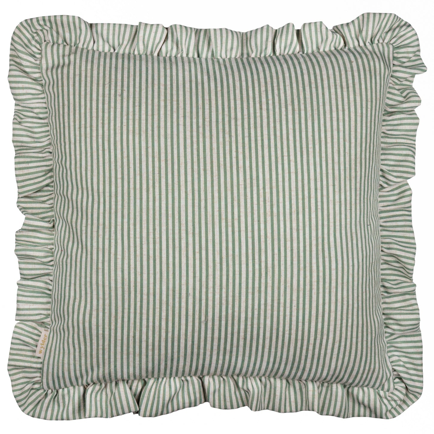 Coussin à Volants Brodé Martha Sauge: Sauge / Garni en polyester / 50 x 50 cm