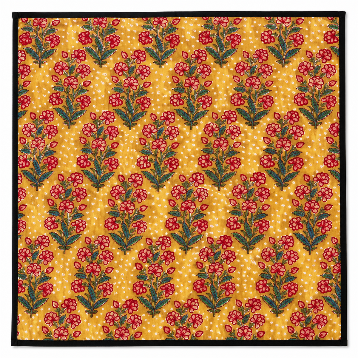 Lot de 4 Serviettes de tables en coton Block Print: Myosotis GM