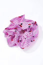 Chouchou rayé motif cerises 12cm FQ208XQ: Rose / 100% POLYESTER