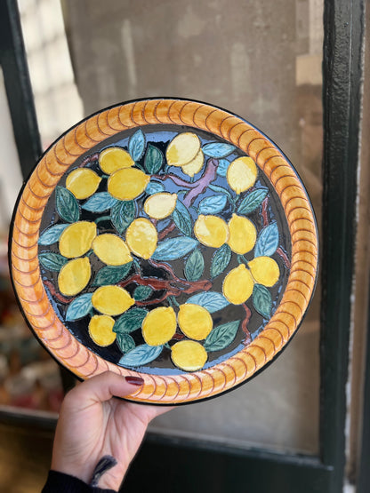 Assiette vintage Vallauris Citron