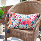 Coussin floral à pompons Posies bleu/rose