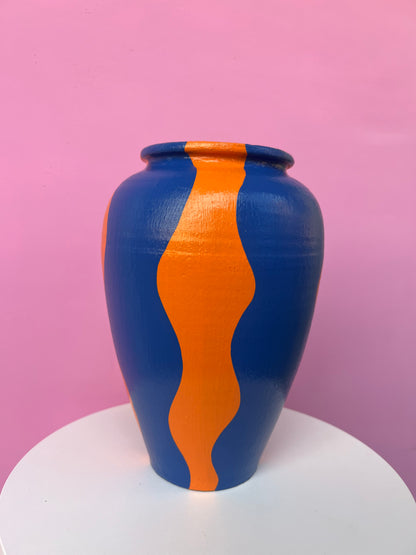 BABIOLA - Vase orange et bleu