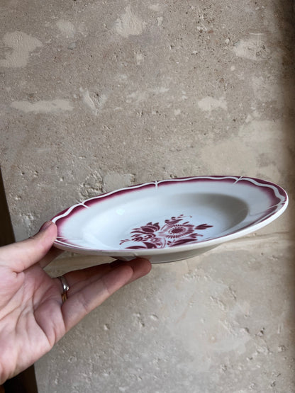 Assiettes creuses vintage Sarreguemines rouges