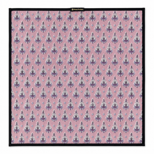 Lot de 4 Serviettes de tables en coton Block Print: Arabesque PM